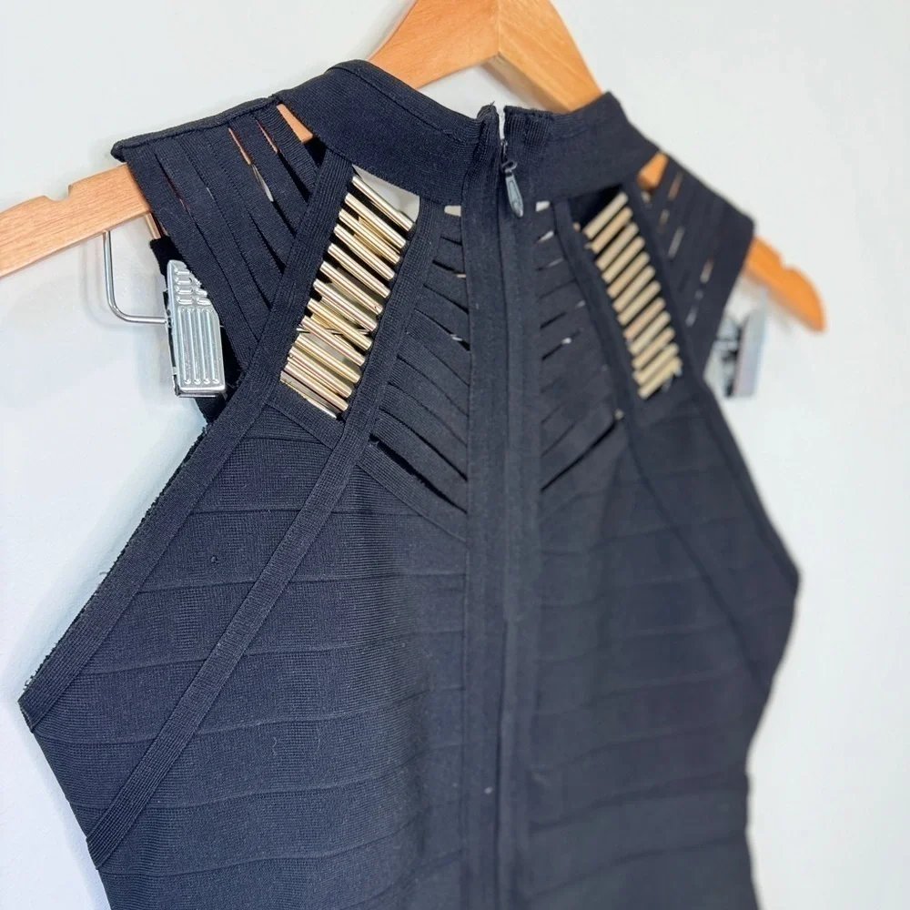 Fashion Nova Bandage Midi Black Dress (M) - Picture 6 of 8